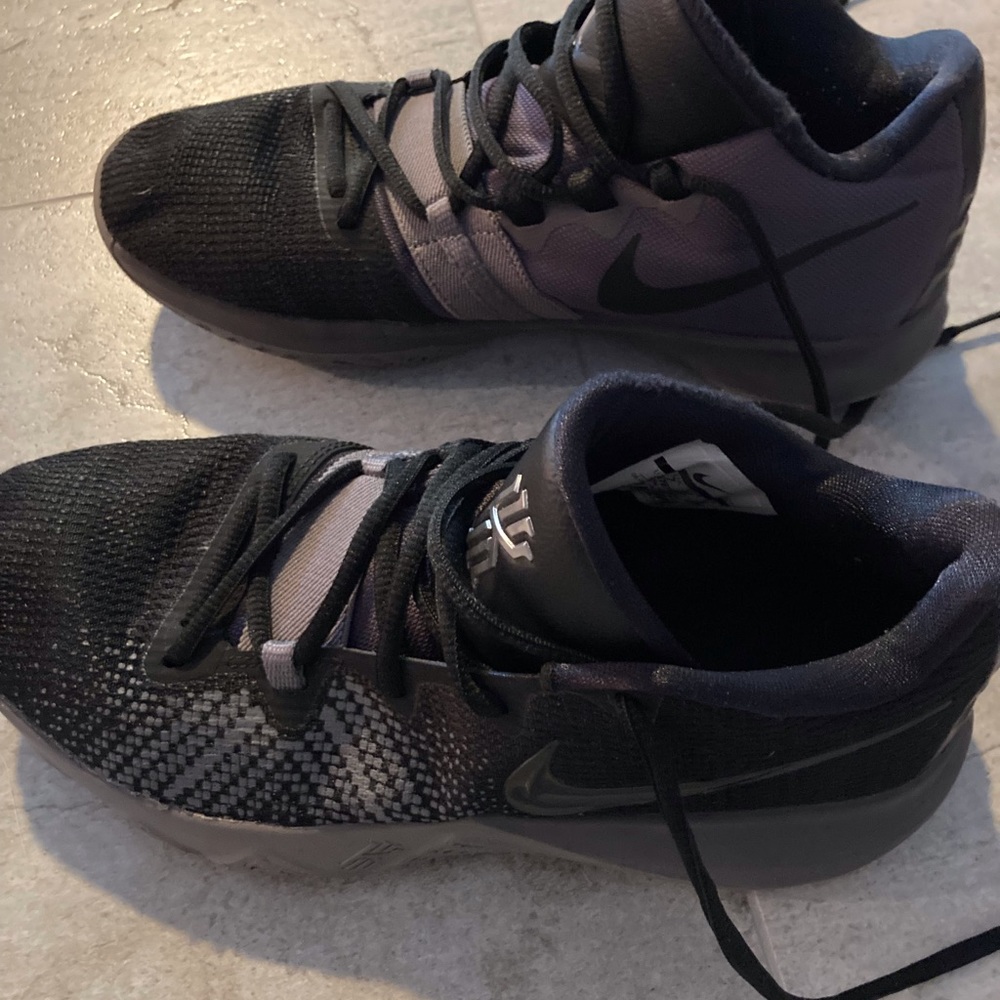 Kyrie black and grey basketball shoe
